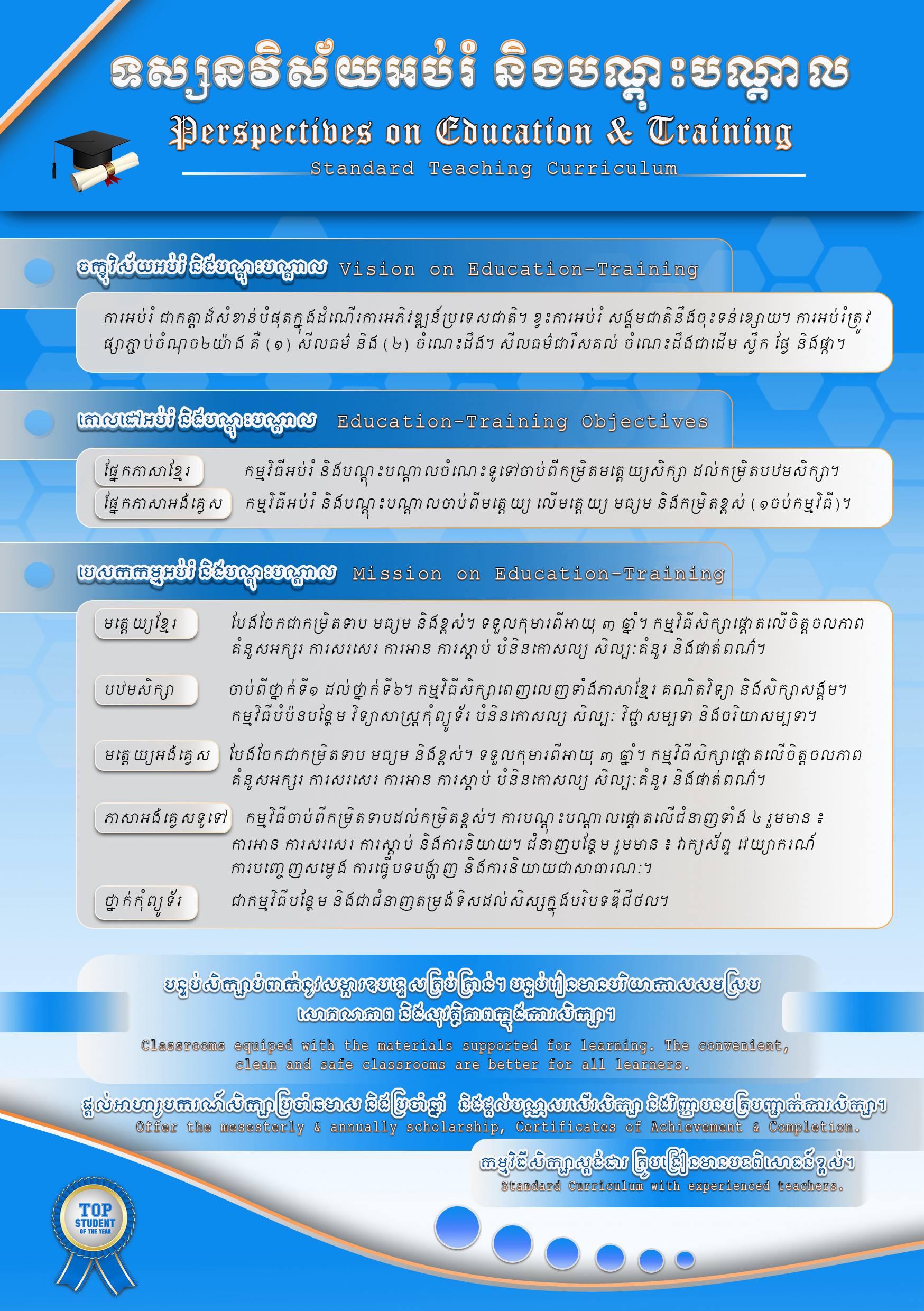ទស្សនវិស័យ និងគោលដៅអប់រំ